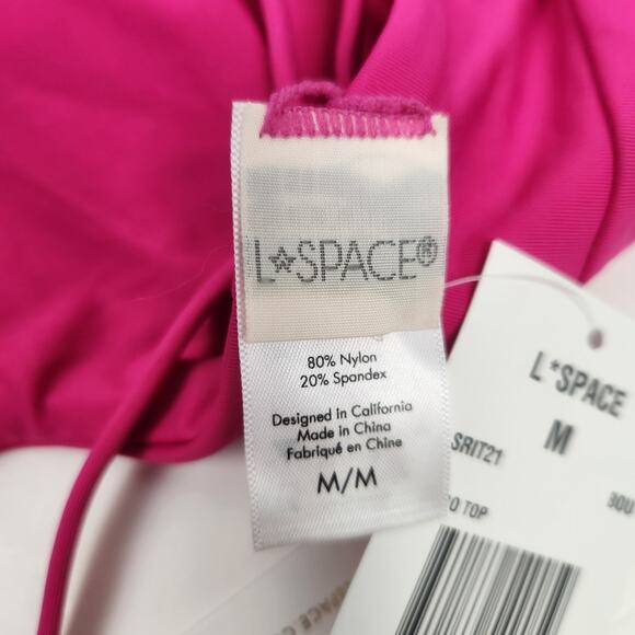 L*Space Ringo Bikini Top in Bougainvillea Pink Size Medium NWT Adjustable - Picture 5 of 6